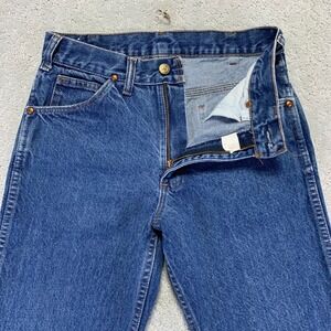 VINTAGE Saddle King Mens Jeans 29x32 Blue Denim Straight  Work Cowboy Talon 70s